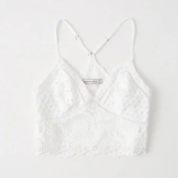 Abercrombie & Fitch White Lace crop top - Picture 2 of 7